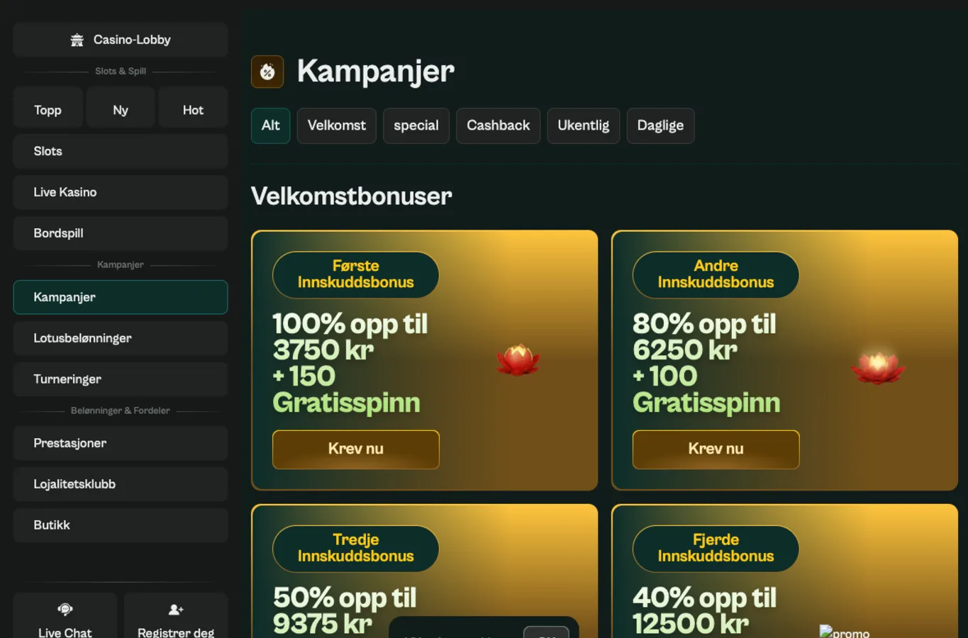 Spinzen bonuskampanjer