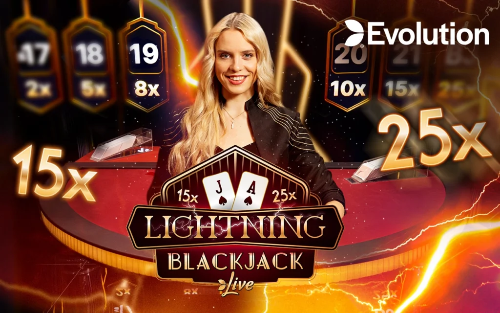 Lightning Blackjack Live av Evolution Gaming