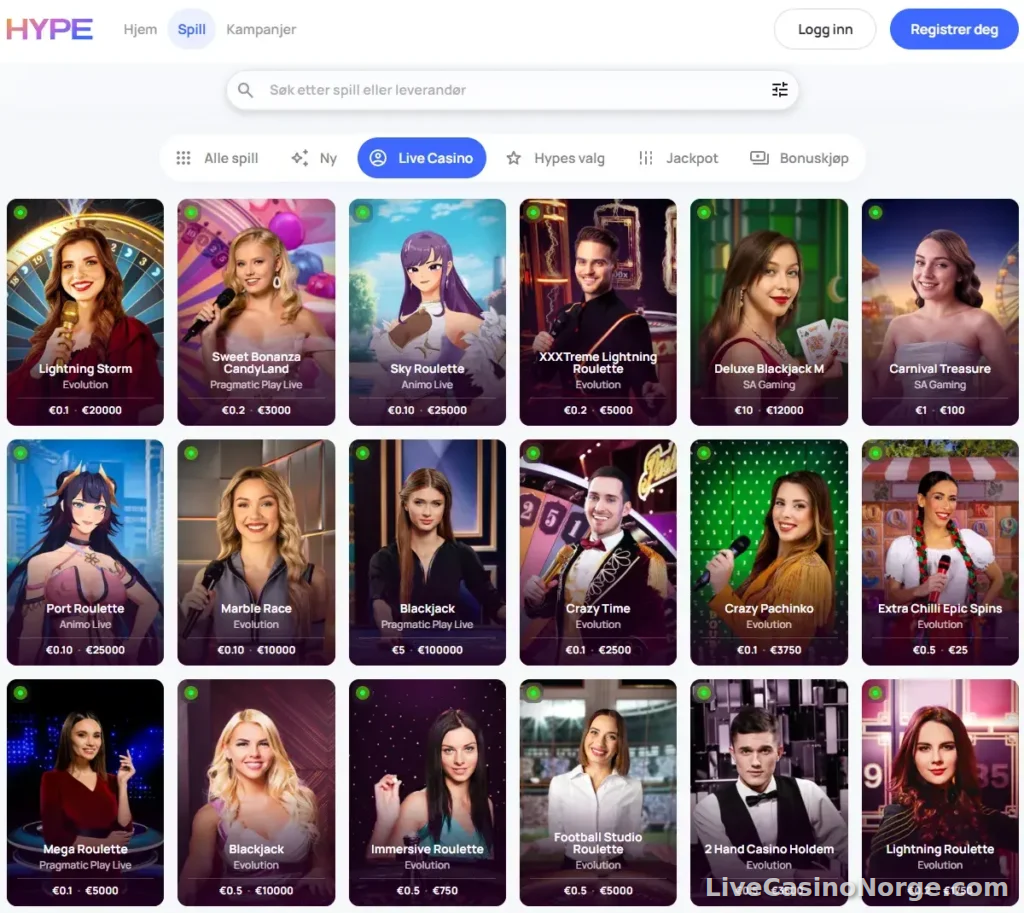 Hype Kasino live casino